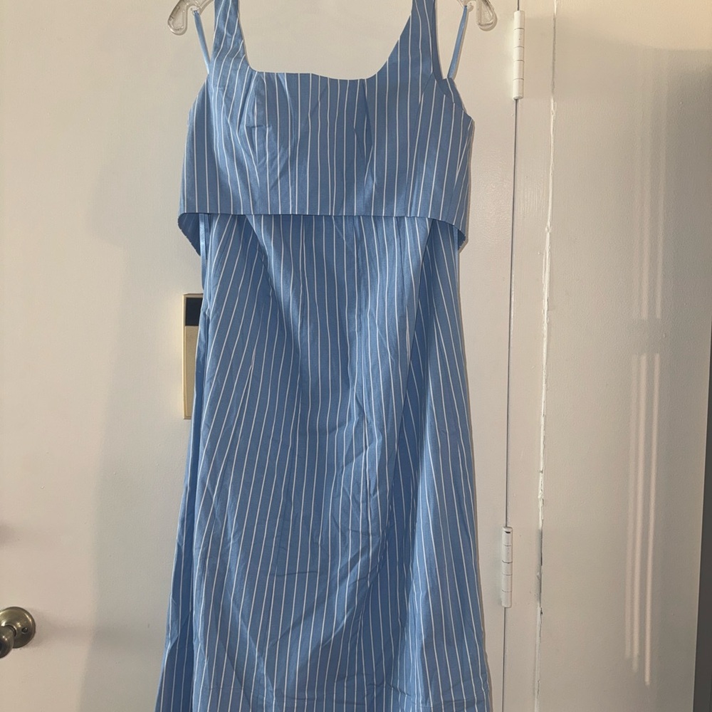 RARE STAUD Blue and White Pinstripe Matching Set